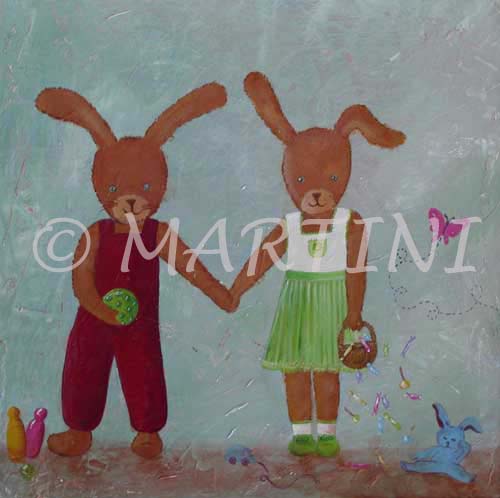 tableau-enfant-deux-lapins