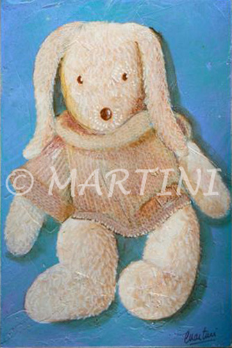 tableau enfant doudou lapin pull