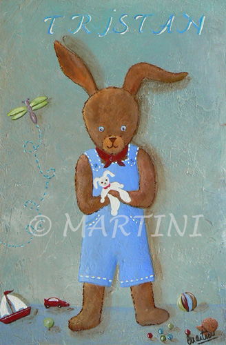 tableau enfant lapin tristan