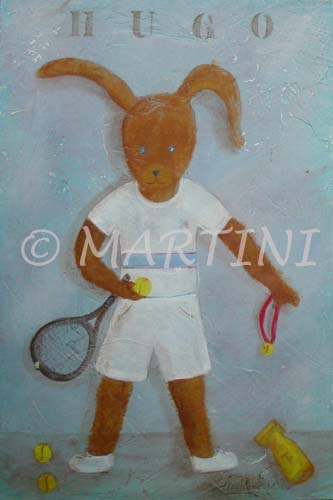 tableau-enfant-lapin-tennis