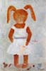 tableau-enfant-lapin-robe-blanche